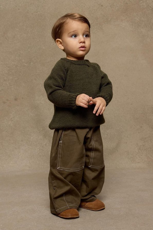 Knit Sweater in Olive Green
