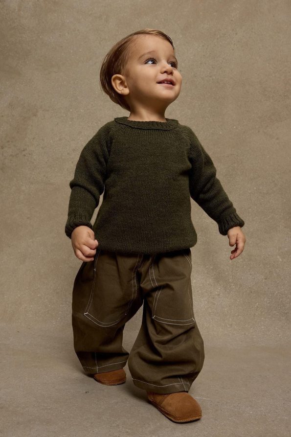Knit Sweater in Olive Green
