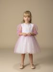 Girls' Cotton Pink Sparkly Party Dress – Comfortable Lined Design