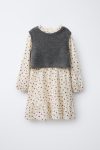 Floral Dress with Knitted Waistcoat