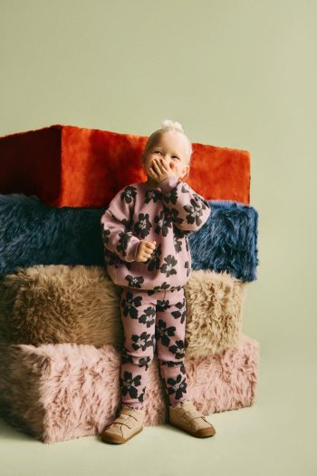 Printed Sweatshirt and Ribbed Leggings Set