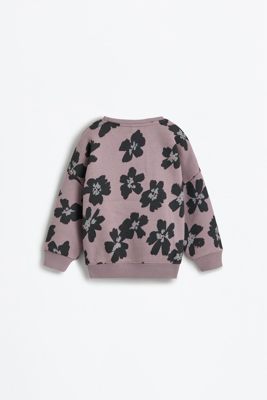 0504420365402-A4.jpg Printed Sweatshirt and Ribbed Leggings Set