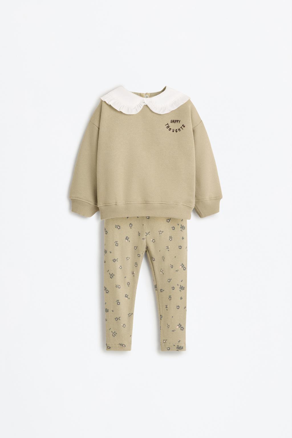 05049205519-A1.jpg Bicycle Neck Sweatshirt and Ribbed Leggings Set