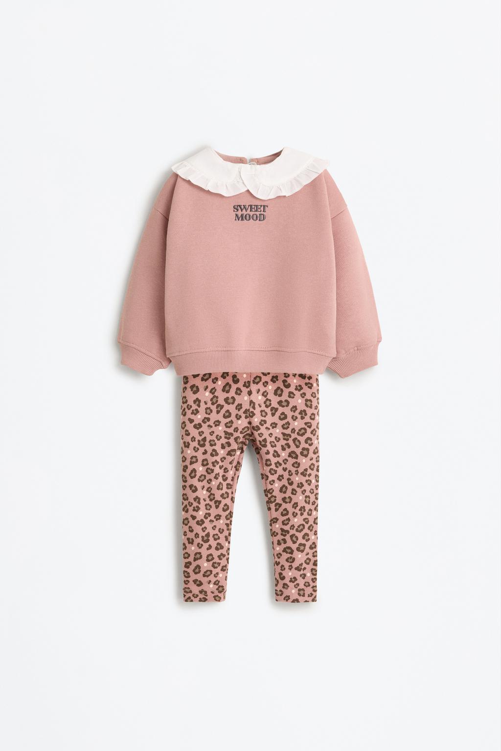 05049205926-A1.jpg Bicycle Neck Sweatshirt and Ribbed Leggings Set