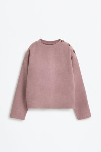 Button Detail Sweatshirt