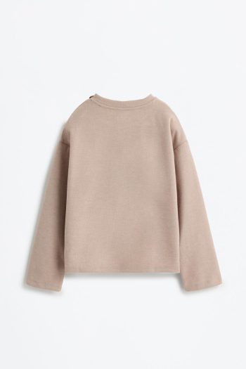 Button Detail Cut Sweatshirt