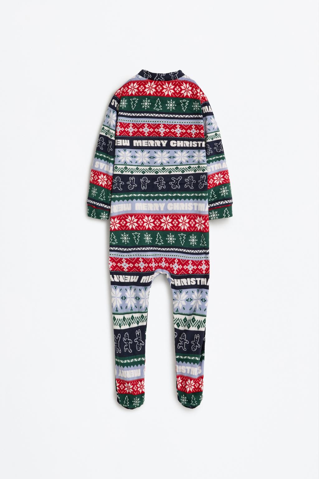 05139251403-A2.jpg Baby | Velvet Textured Romper with Christmas Trim