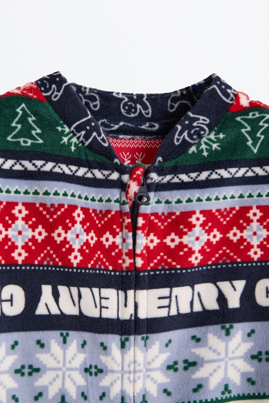 05139251403-A3.jpg Baby | Velvet Textured Romper with Christmas Trim