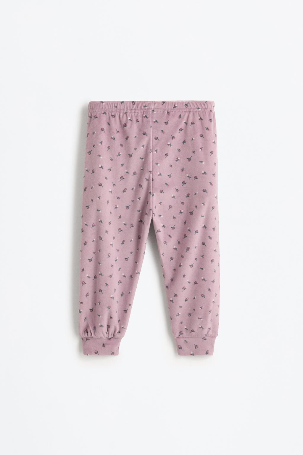 05139255612-A5.jpg Patterned Velvet Pajama Set