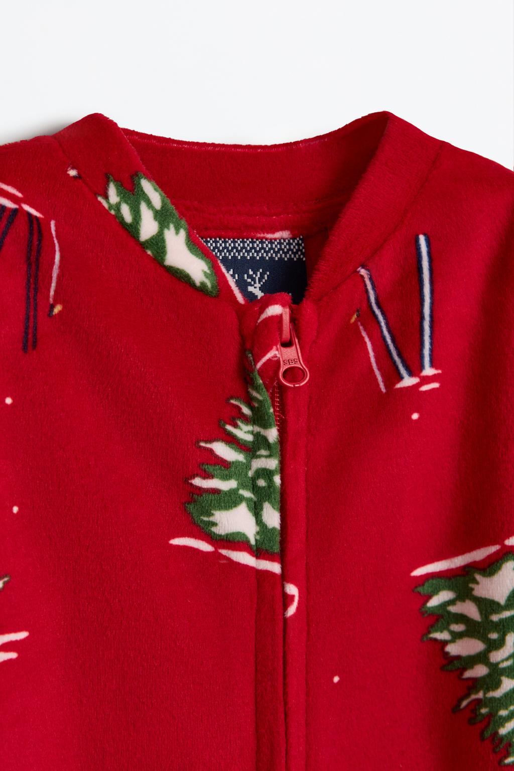 05139852600-A3.jpg Baby Velvet Textured Ski Print Romper