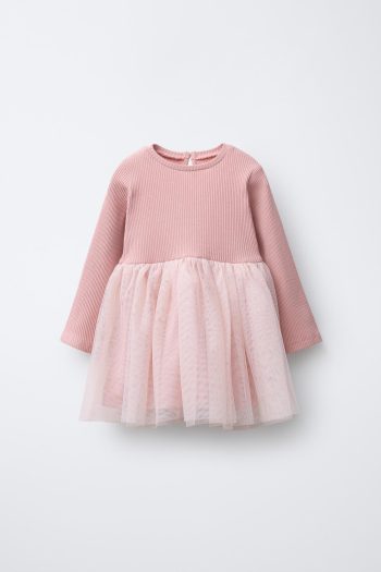 Contrast Tulle Glitter Dress