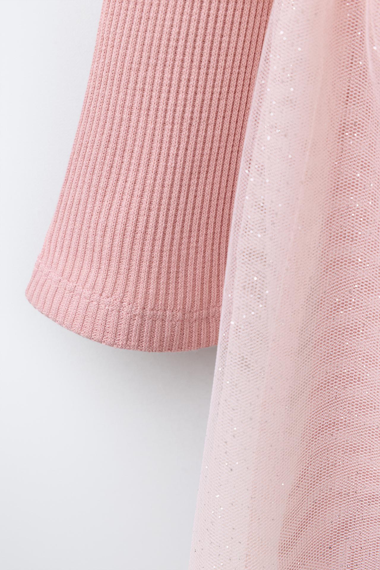 05767545621-e3.jpg Contrast Tulle Glitter Dress