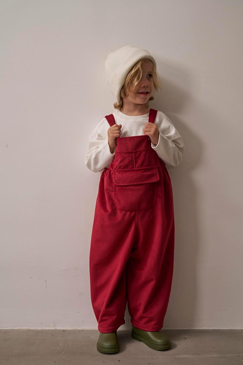 1_org_zoom-103.jpg Oh La La Koala Burgundy Velvet Children's Dungaree
