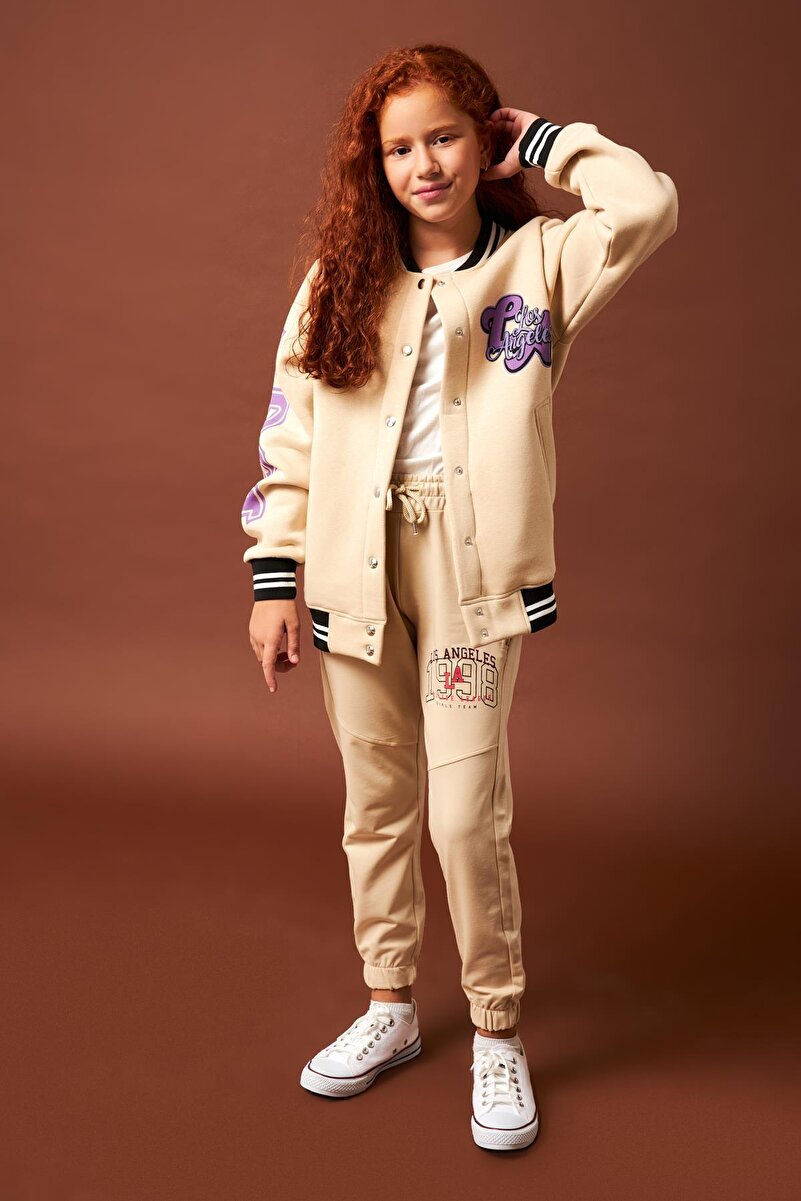 1_org_zoom-162.jpg Perendi 1992 Printed Detail Girls' College Jacket Beige