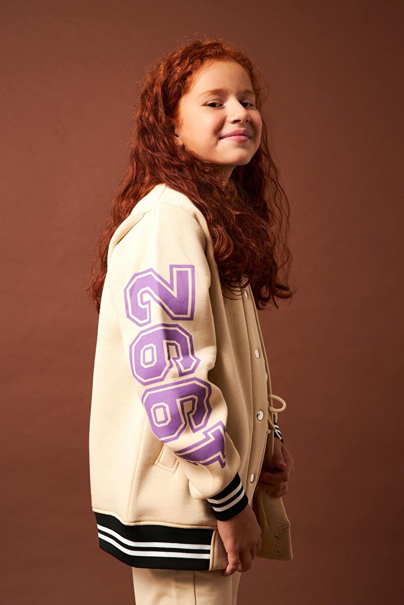 1_org_zoom-167.jpg Perendi 1992 Printed Detail Girls' College Jacket Beige