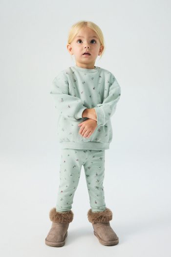 H&M Printed Fleece-Lined Leggings