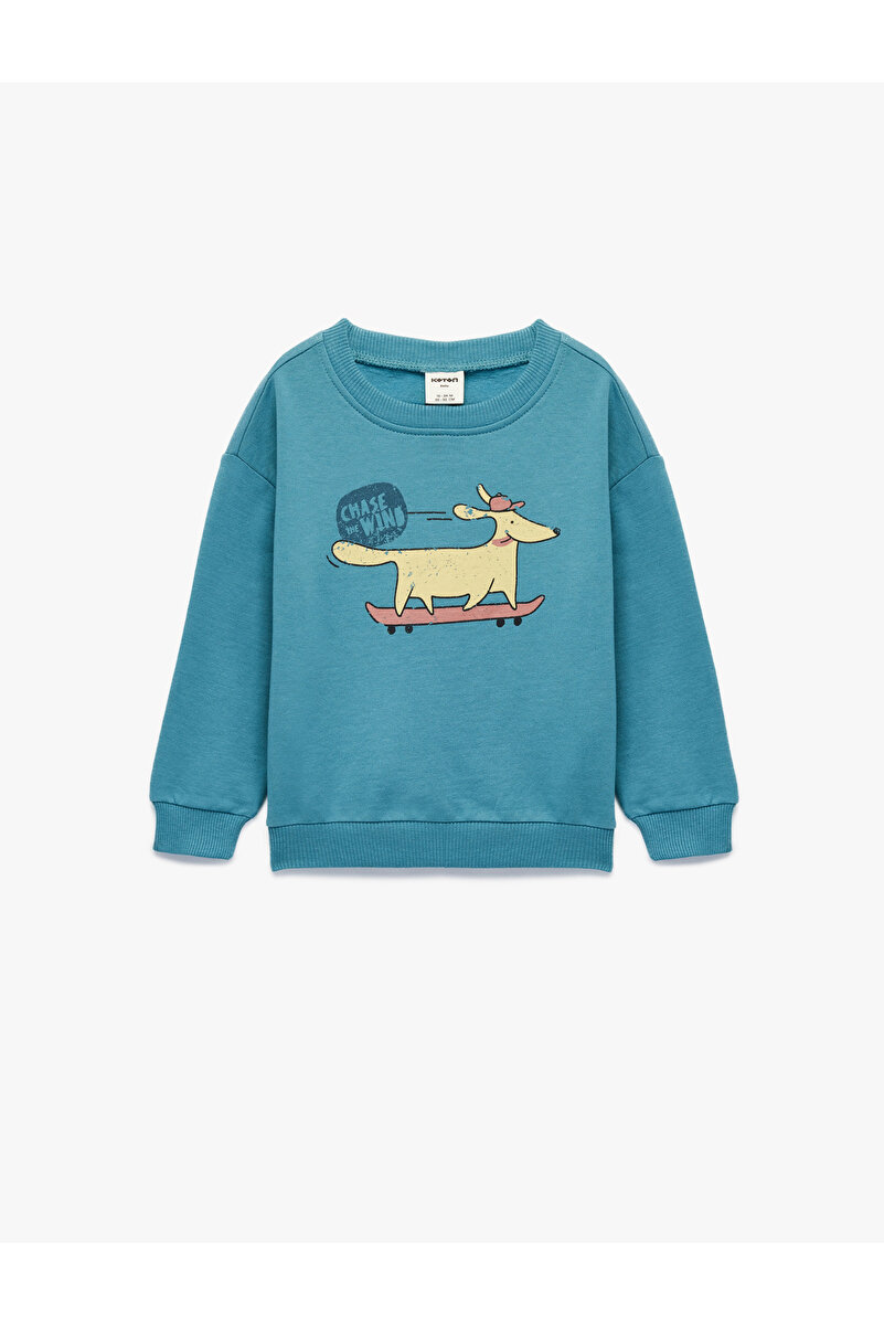 1_org_zoom-276.jpg Cotton Long Sleeve Crew Neck Dog Print Sweatshirt