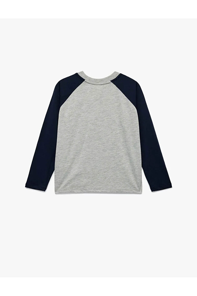 1_org_zoom-291.jpg Koton Gray Long Sleeve T-Shirt for Boys with Raglan Sleeves