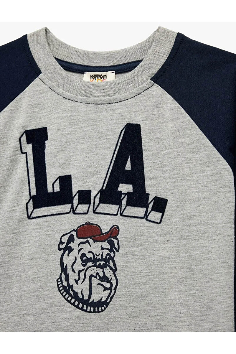 1_org_zoom-292.jpg Koton Gray Long Sleeve T-Shirt for Boys with Raglan Sleeves