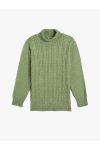 Cotton Fisherman Neck Sweater with Braided Detail