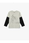 Cotton Long Sleeve Crew Neck Printed T-Shirt