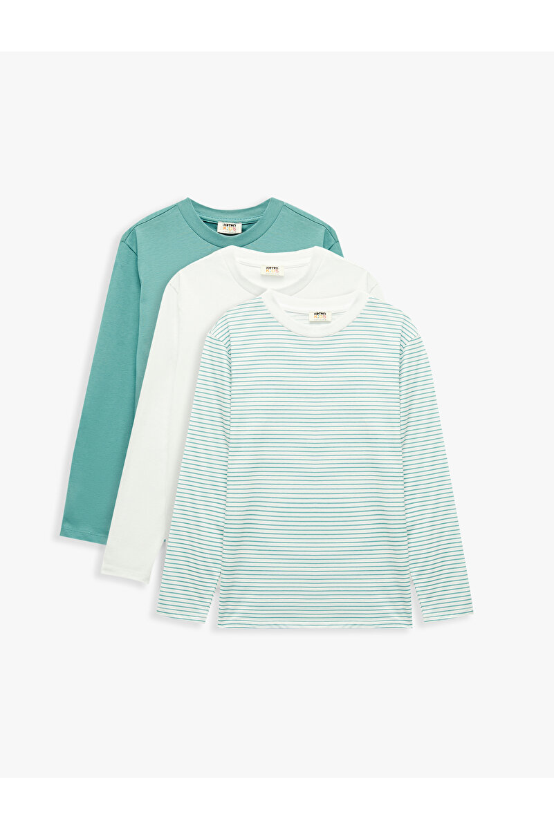 1_org_zoom-320.jpg Cotton Crew Neck Long Sleeve T-Shirt Set