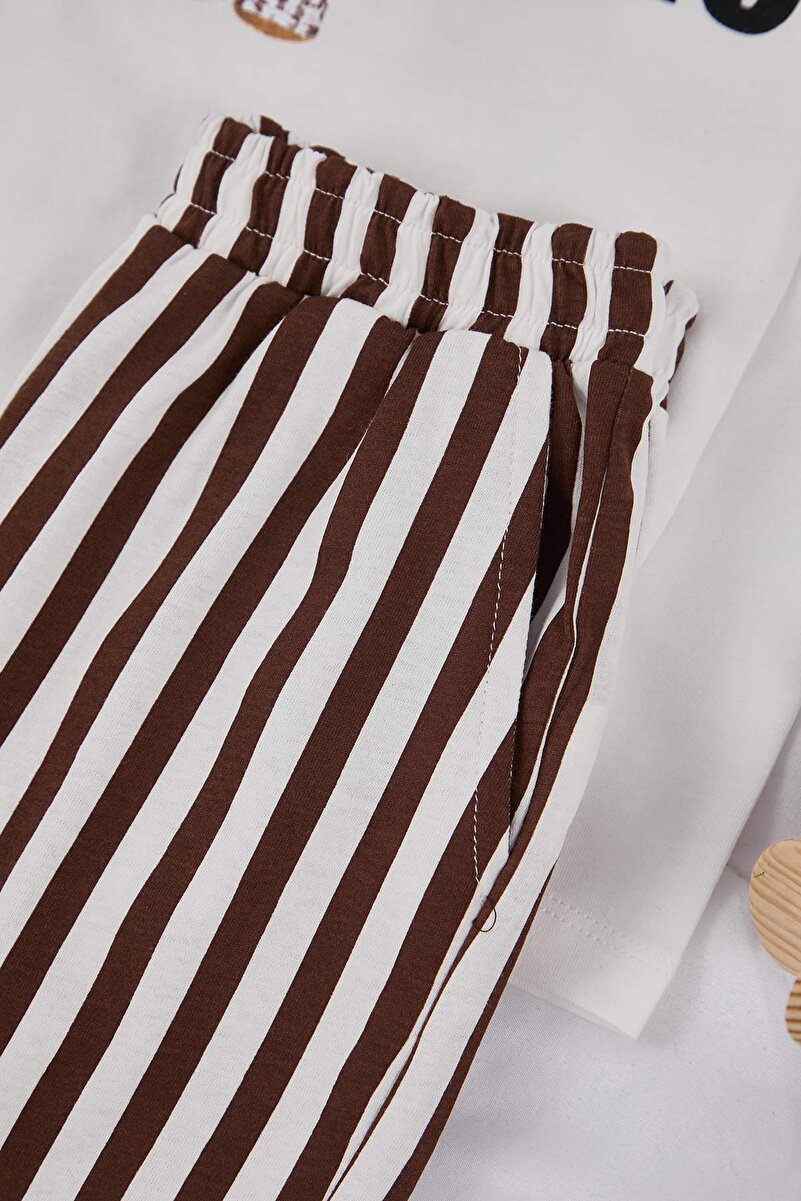 1_org_zoom-360.jpg Trendyolmilla Kids Beige Unisex 100% Cotton Printed Regular Knit Pajama Set