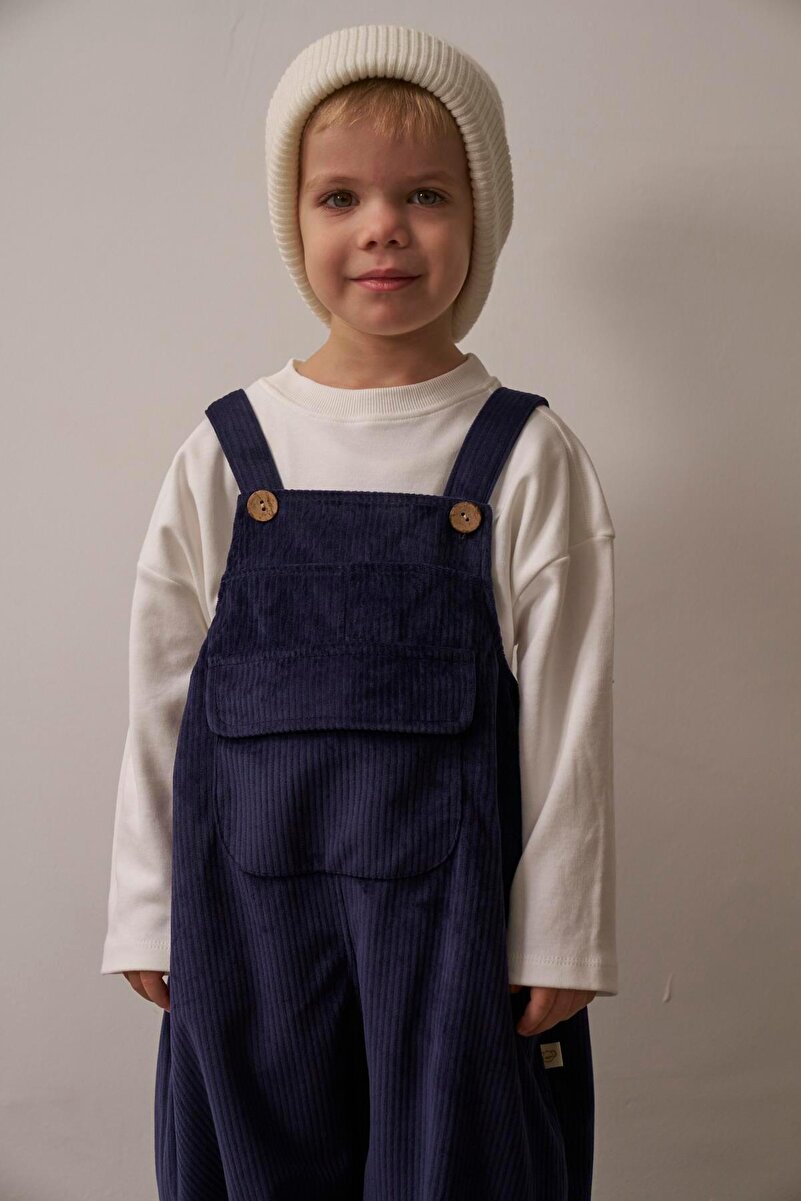 1_org_zoom-87.jpg Oh La La Koala Navy Velvet Kids Overalls