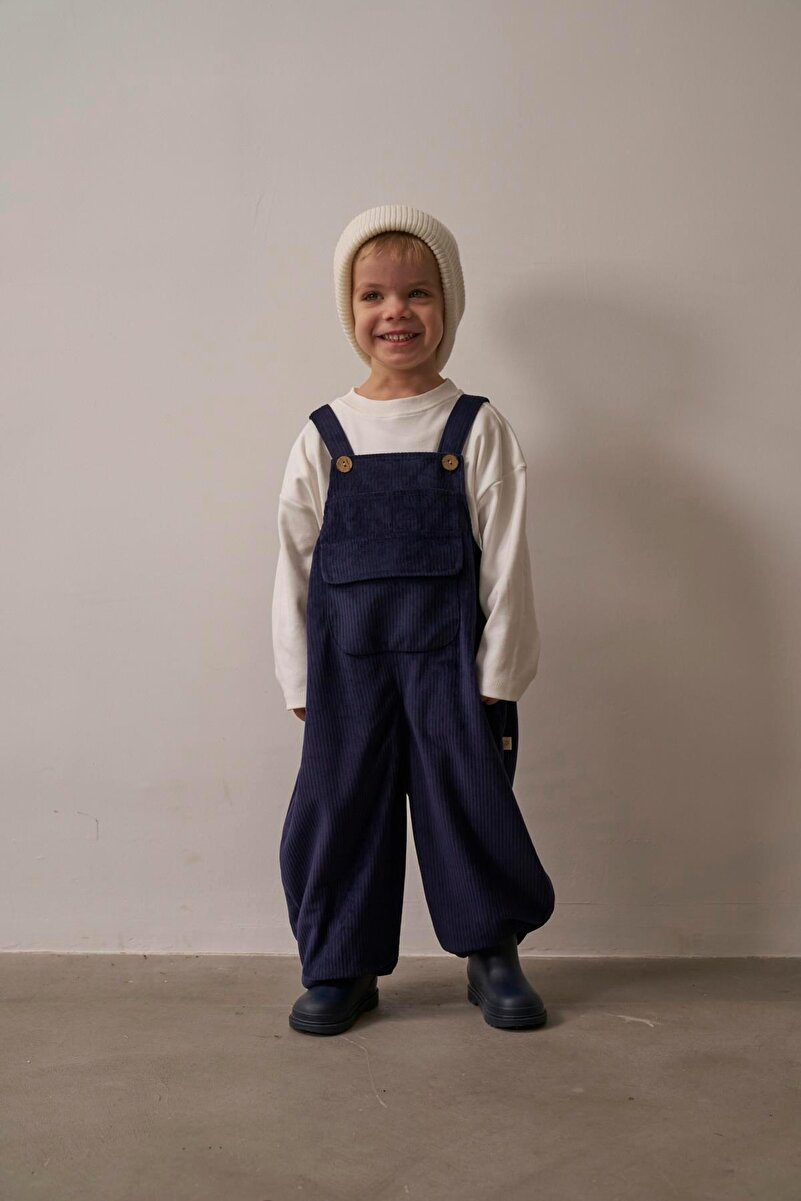 1_org_zoom-91.jpg Oh La La Koala Navy Velvet Kids Overalls