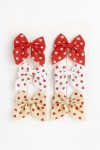 Girls' 6-Pack Heart Pattern Bow Clip Set
