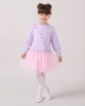 Girls' Cotton Cherry Appliqué Pink Tulle Dress