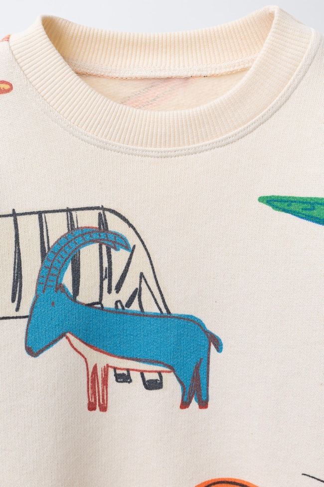 69e95442-565f-4b4f-9008-de8273996988-9103c1.jpg Unisex Kids Cotton Cream Safari Animal Print Sweatshirt and Jogger Set