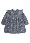 Patterned Seasonal Dress for Ages 1-7 Indigo Blue