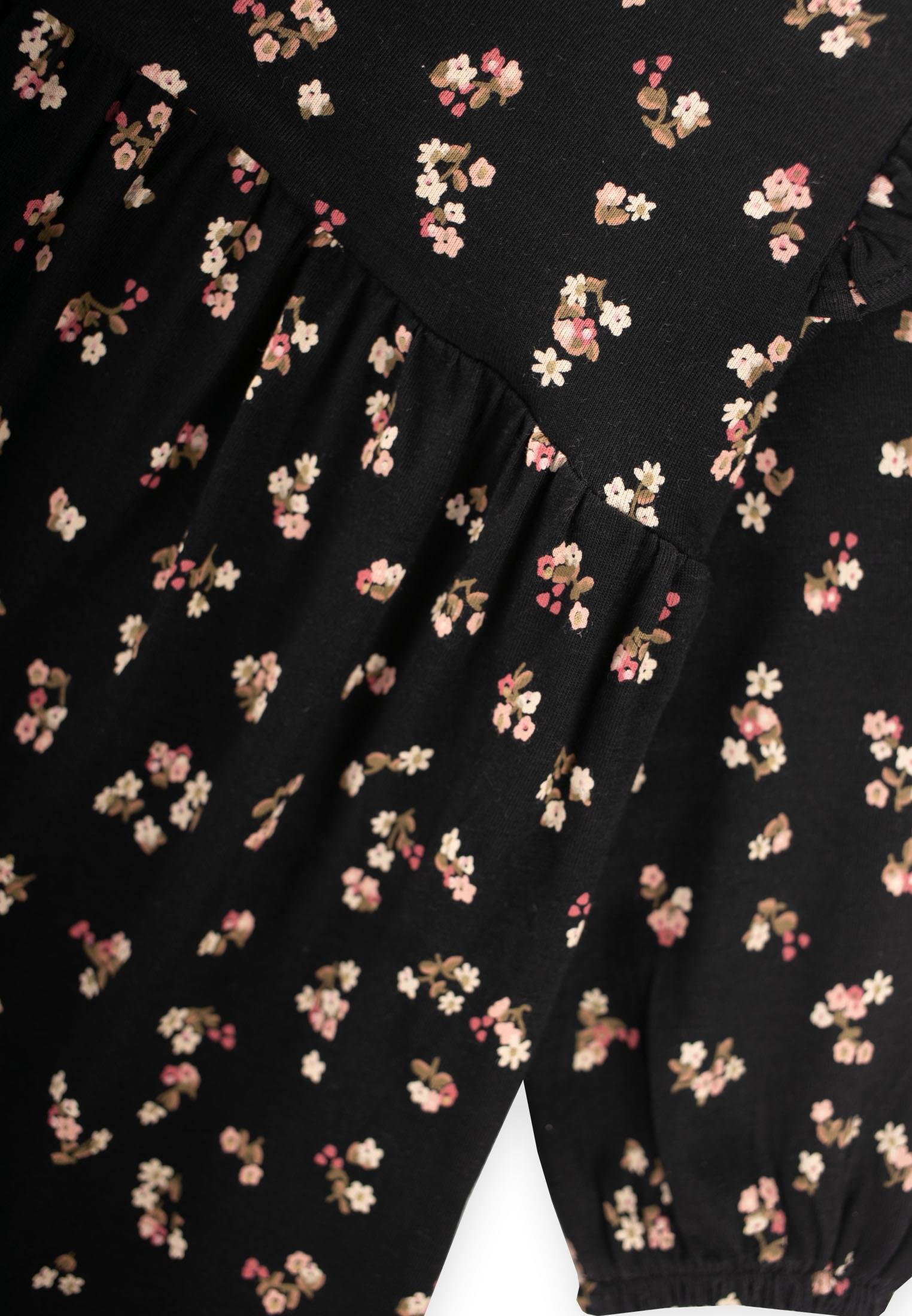 71150-5037desenli-mevsimlik-elbise-1-7-7387a1.jpg Patterned Seasonal Dress for Ages 1-7 in Black