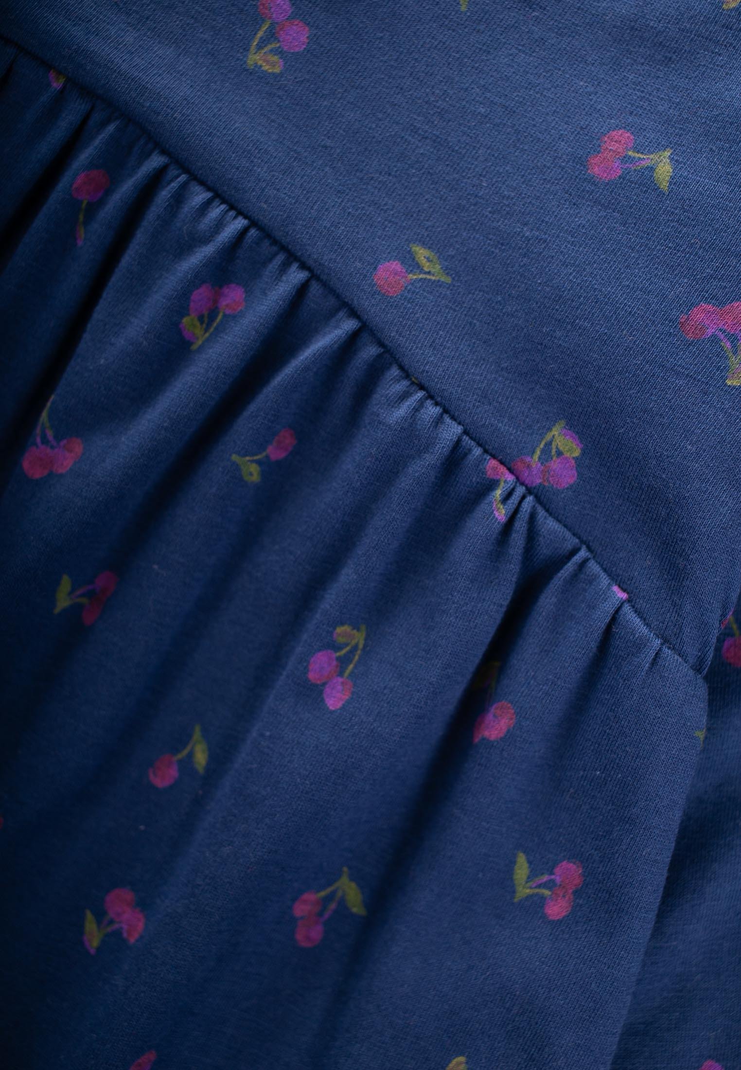 71150-5490desenli-mevsimlik-elbise-1-7-da4-ad.jpg Printed Seasonal Dress 1-7 Years Cherry Pattern