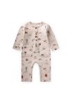 Printed Jumpsuit for Ages 0-3 Beige