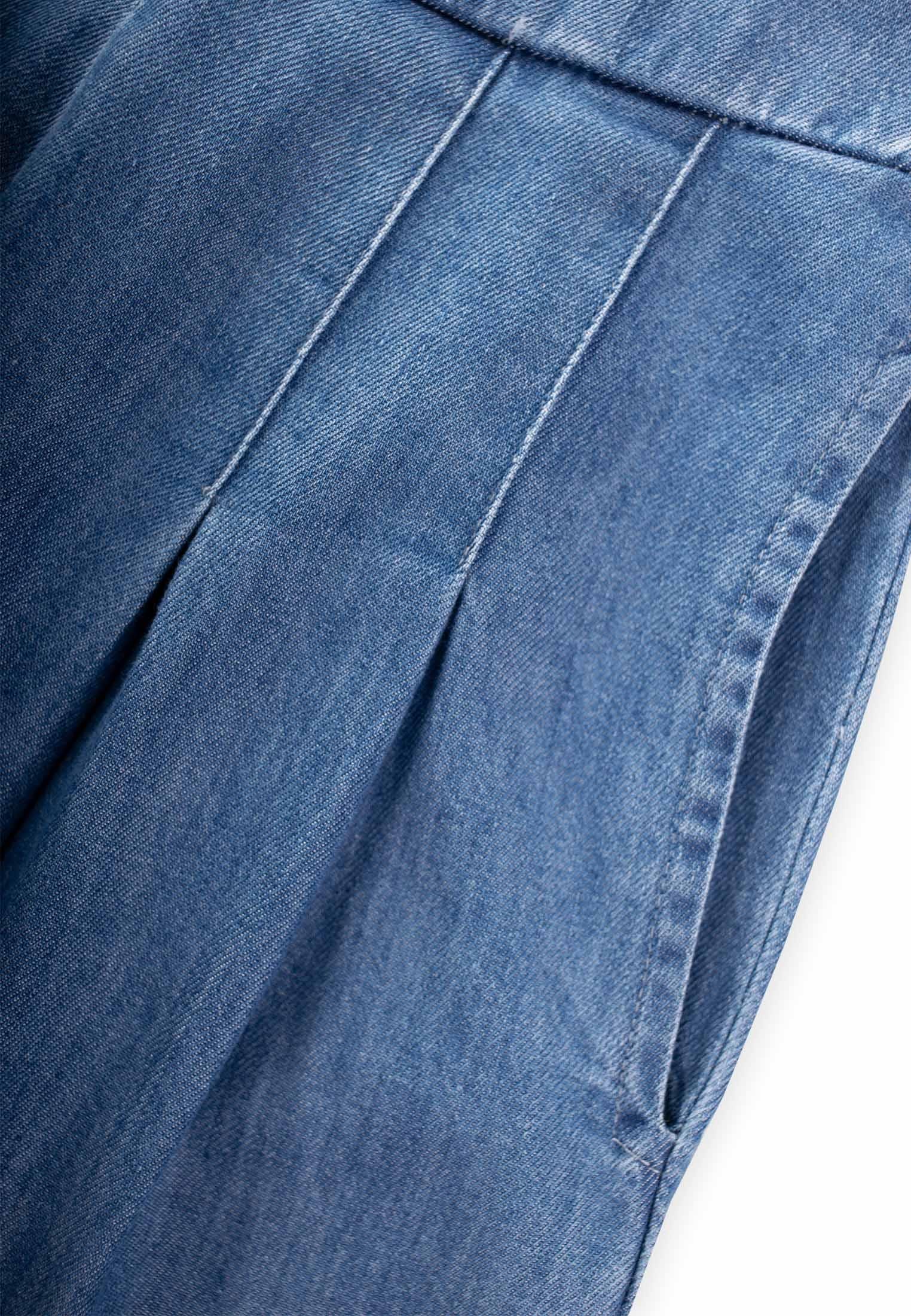 71369-5027genis-paca-kot-pantolon-4-12-a2c6-.jpg Wide Leg Denim Pants for Ages 4-12 Blue