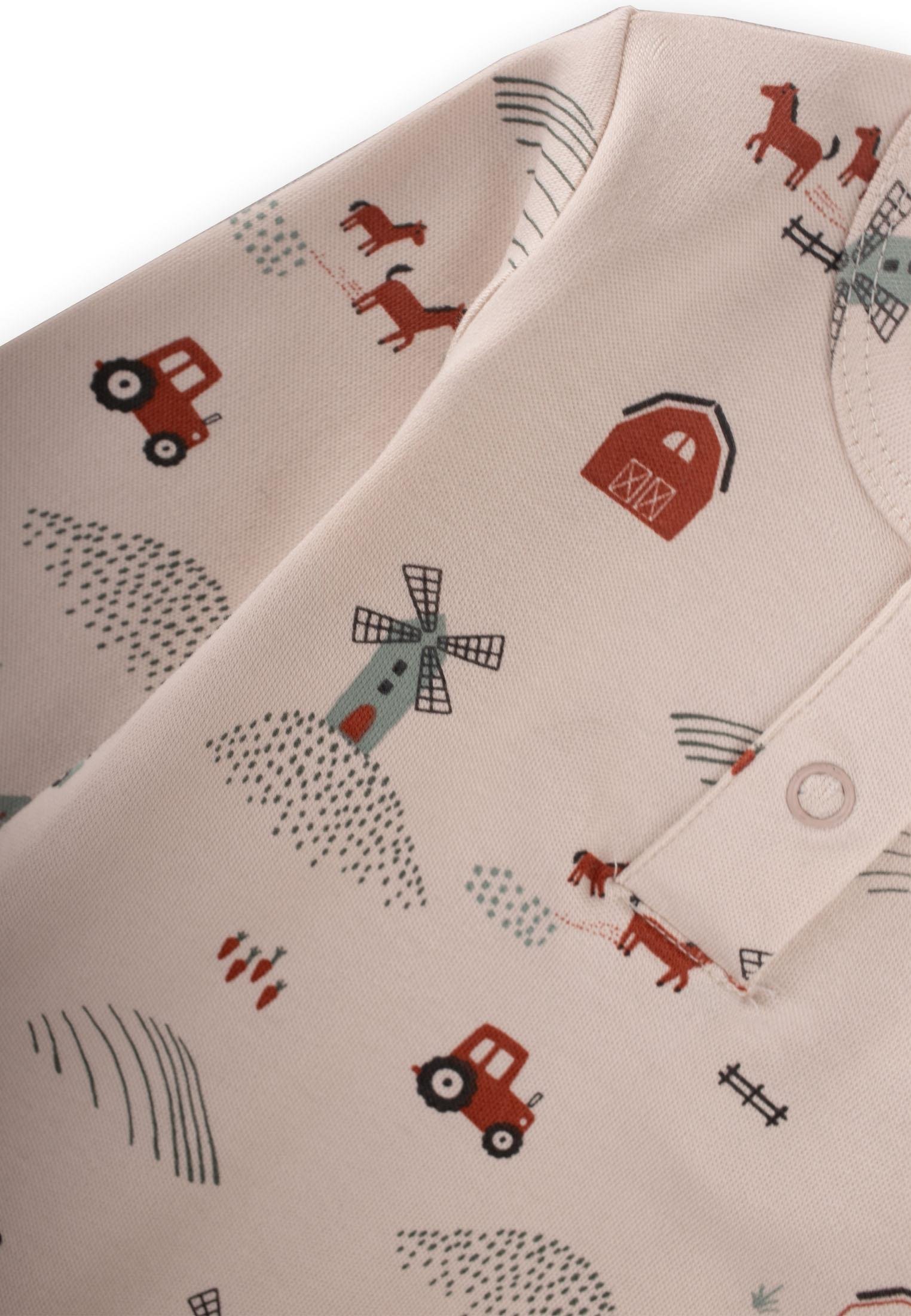 71398-5021ciftlik-desenli-zibin-takim-a76a-e.jpg Farm Patterned Baby Bodysuit Set 0-3 Years Beige