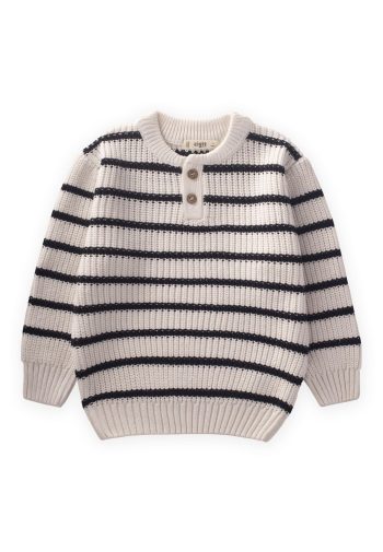 Striped Knit Sweater for Ages 2-6 Cream