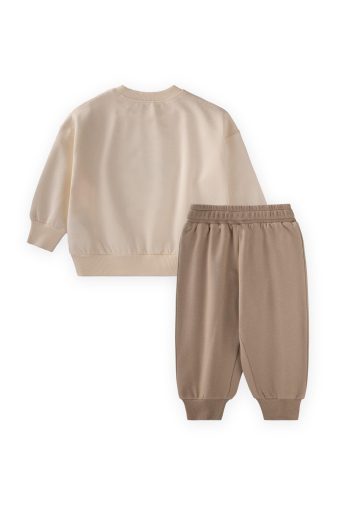 Kids' Sweatshirt Set 1-7 Years Cream and Taupe