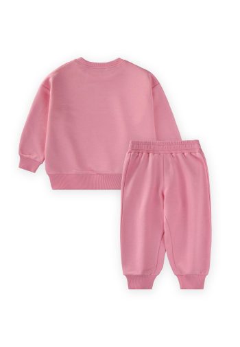 Cherry Print Sweatshirt Set for Ages 2-10 Pink