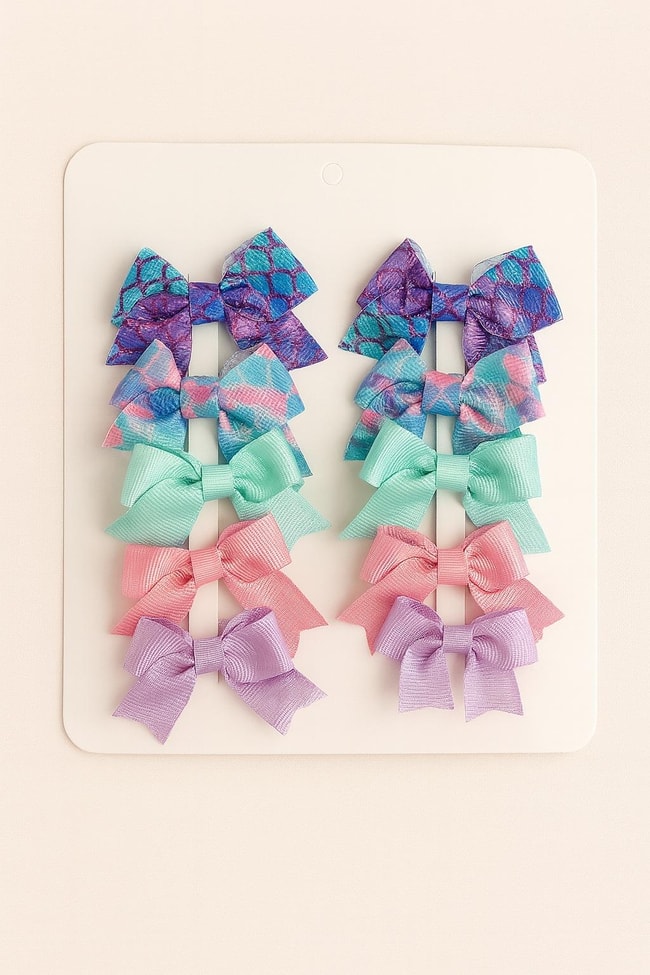 89bb28f5-2e75-4113-a29f-54526183deec-0-346d.jpeg Girls' 10-Piece Mermaid-Themed Bow Hair Clip Set