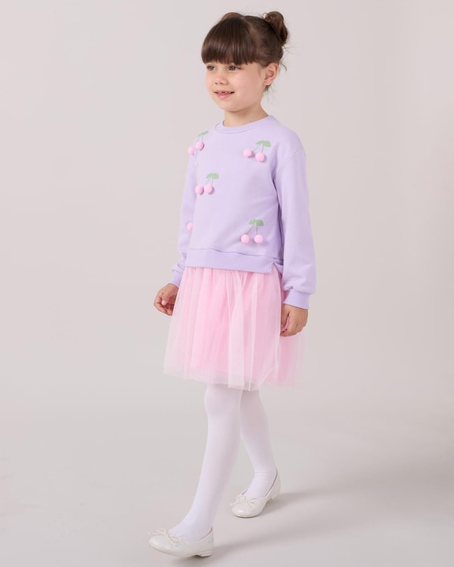 92608bd3-2c63-4dc7-b1ba-180c3da57347-3c1a6f.jpeg Girls' Cotton Cherry Appliqué Pink Tulle Dress