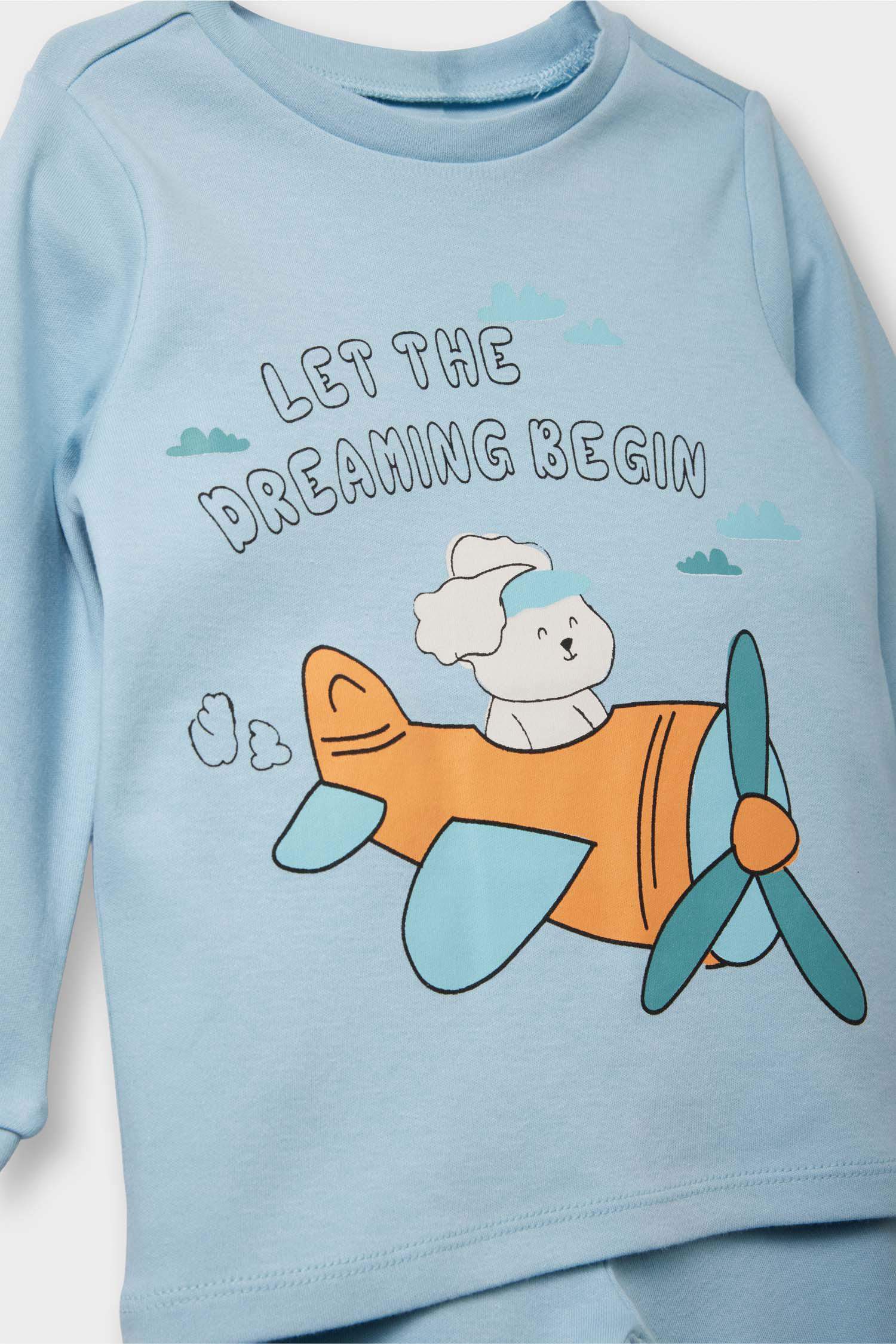 F0552A5_25AU_BE526_04_02.jpg Boys' 4-Piece Pajama Set with Vehicle Print Long Sleeve Top and Pants