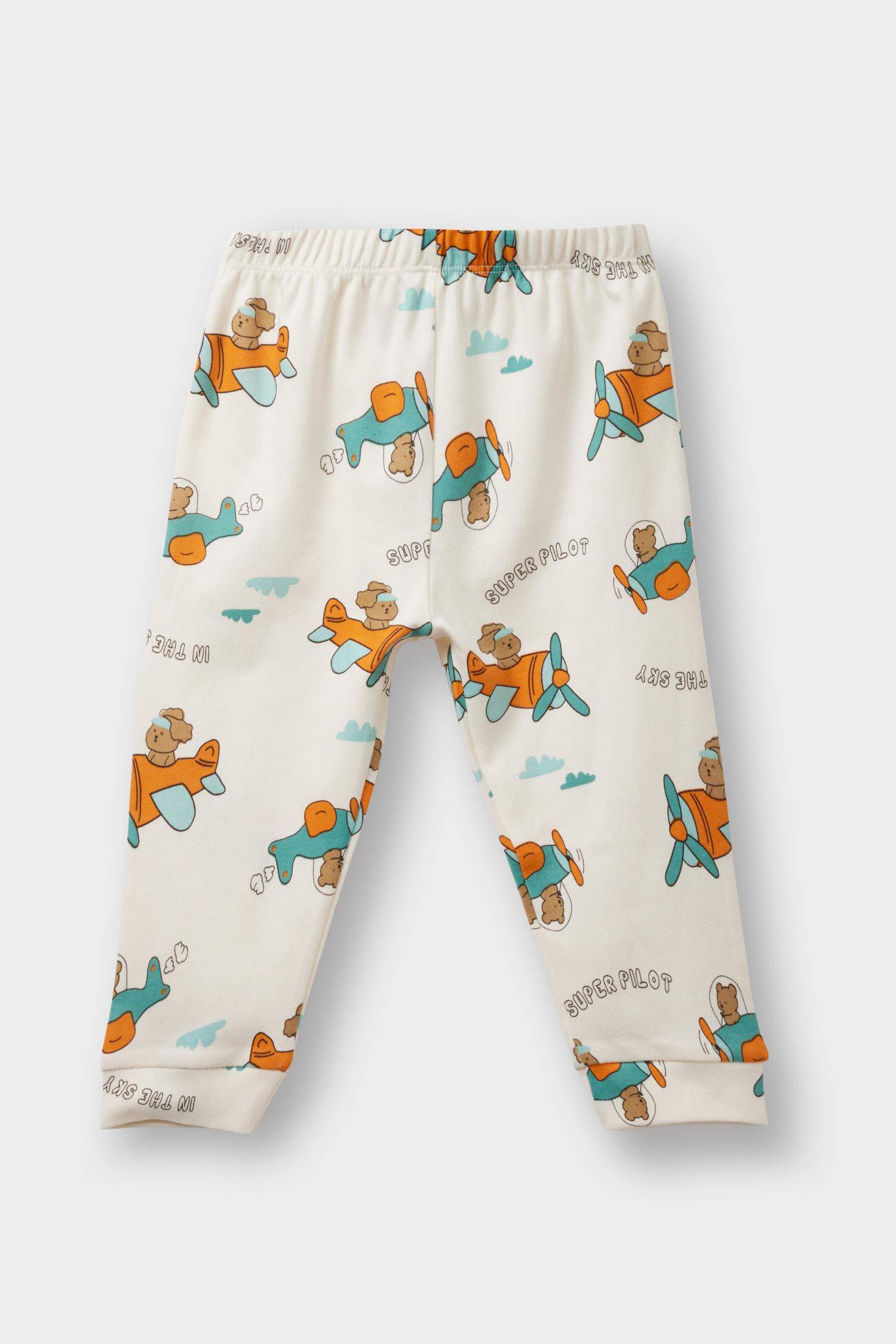 F0552A5_25AU_BE526_07_02.jpg Boys' 4-Piece Pajama Set with Vehicle Print Long Sleeve Top and Pants