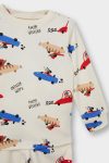 Boys' Pajama Set with Long Sleeves and Vehicle Print