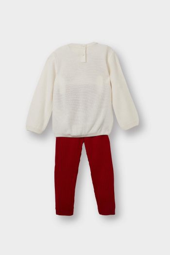 Girls' Baby 2-Piece Set Christmas Themed Knit Sweater Bottoms