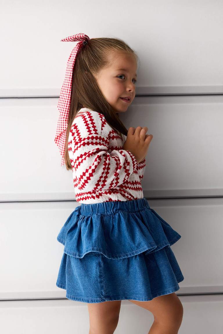 F3708A5_25AU_NM28_02_02.jpg Girls' Elastic Waist Layered Denim Skirt