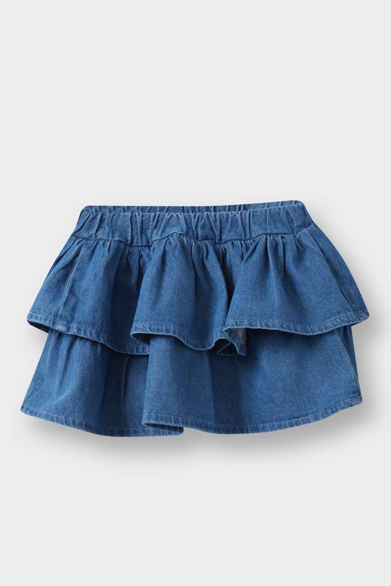 F3708A5_25AU_NM28_03_01.jpg Girls' Elastic Waist Layered Denim Skirt