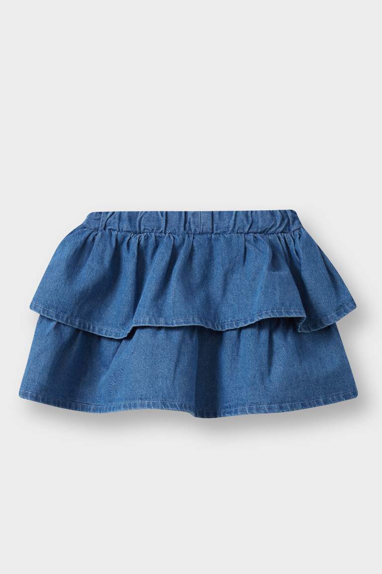F3708A5_25AU_NM28_05_01.jpg Girls' Elastic Waist Layered Denim Skirt
